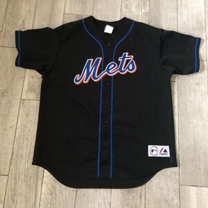 Vintage New York Mets Black Majestic Jersey Size XL